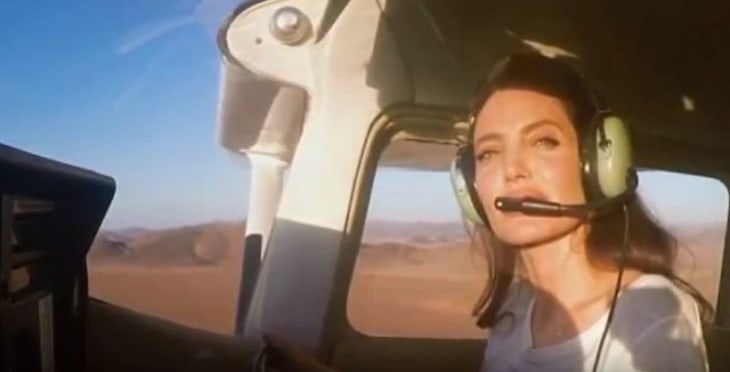 Angelina Jolie piloting plane
