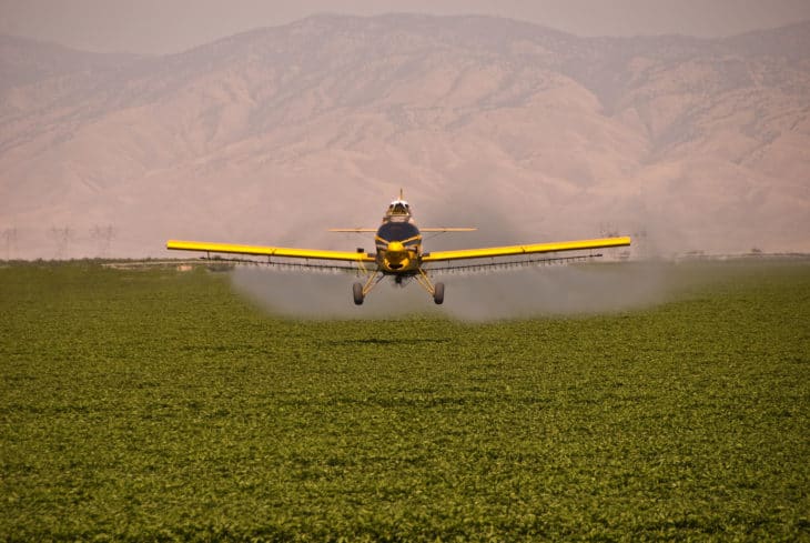 Crop duster in California