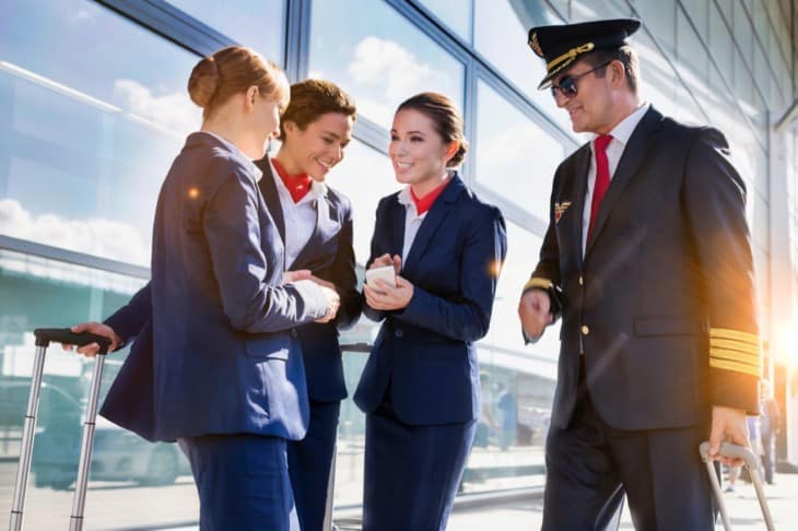flight attendants and pilot