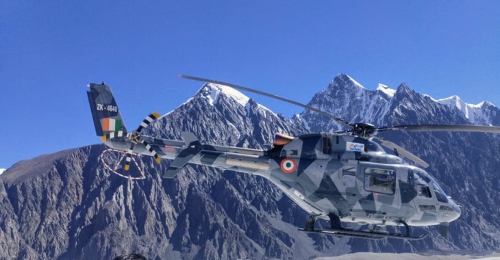 HAL LUH during trials in Leh