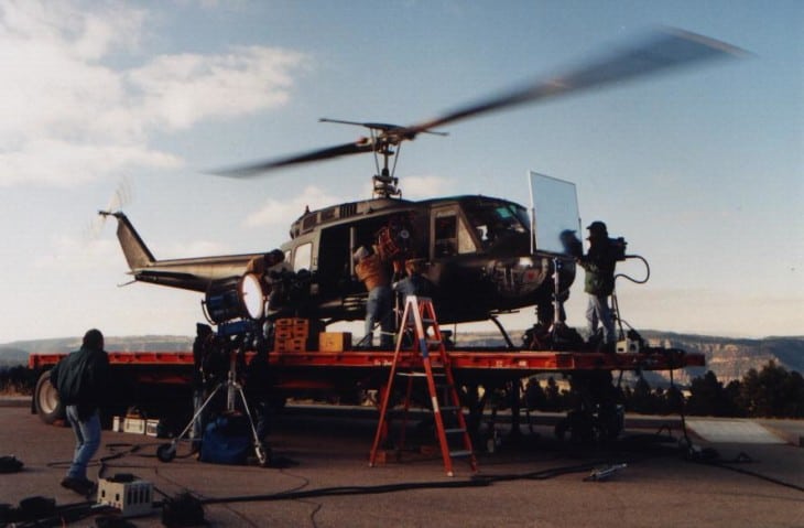 Helicopter pilot Ray McCort filming Chill factor