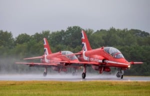 Red Arrows visiting RAF Brize Norton as they transit to conduct a flypast over London