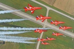 Rolling Left RAF Red Arrows