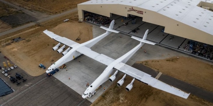 Stratolaunch aircraft by Stratolaunch Systems Corp. Mojave Air and Space Port.