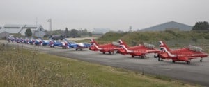 The Red Arrows and the French Patrouille De France on the ground in France