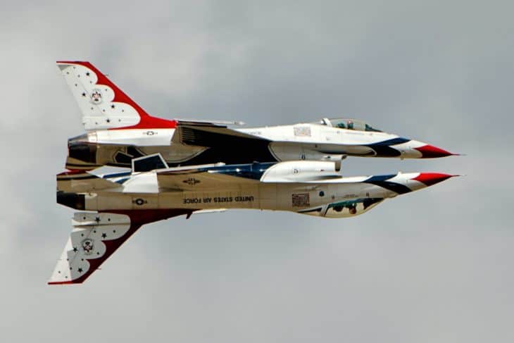 Two F16 Thunderbirds at RIAT 2017